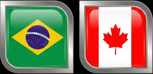 Bandeiras Brasil e Canadá